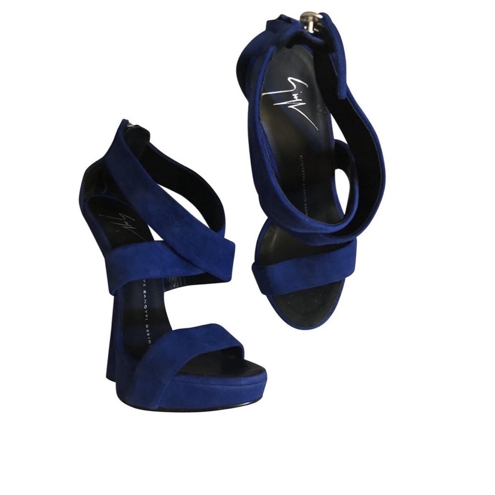 Giuseppe Zanotti Electric Blue Suede Sandals